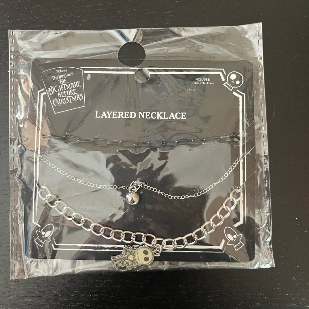 Disney Tim Burton’s The Nightmare Before Christmas Layered Necklace Jack New